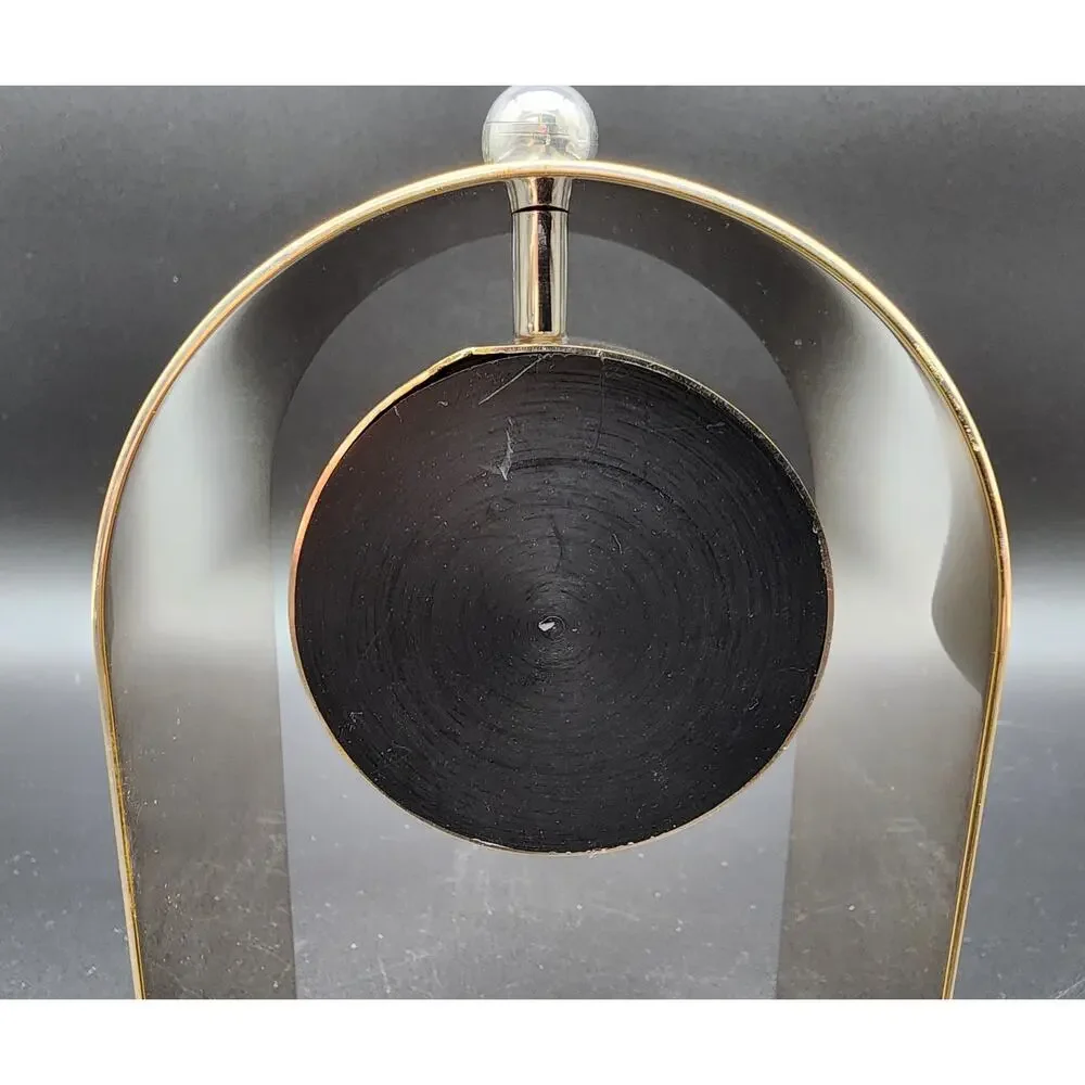 Vintage Italian Brass Arch Desk Clock – Quartz, Sculptural Design, Works Perfect